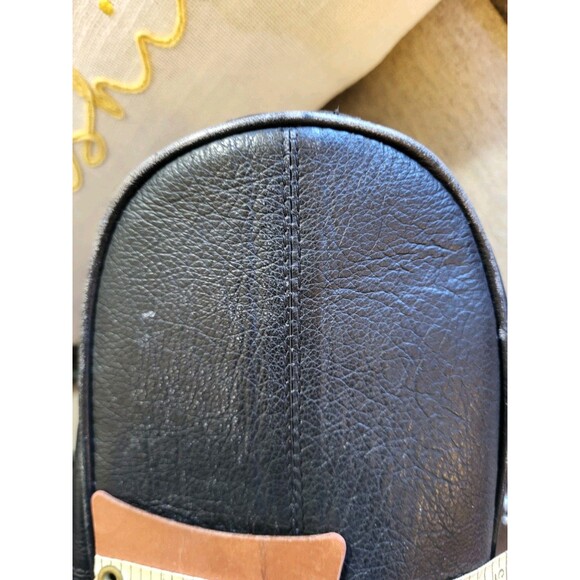 Vera Pelle Vintage Black Leather Elevated Basic Minimalist Bucket Shoulder bag - Picture 6 of 14